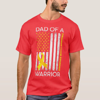 リボン米国国旗のパパ(戦士の小児がん) Tシャツ