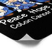 リボン結腸直腸を有する結腸がん支援格言 ポスター (角)