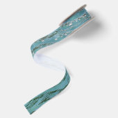 リボン緑、光沢のある水 サテンリボン (裏面)
