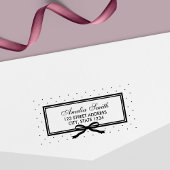 リボン縁ど水玉模様個人用ホームアドレス セルフインキングスタンプ