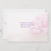 リボン花嫁付き桃色の感謝してい牡丹 案内状 (裏面)