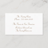 リボン裁縫のミニマリスト水彩スプール 名刺 (裏面)