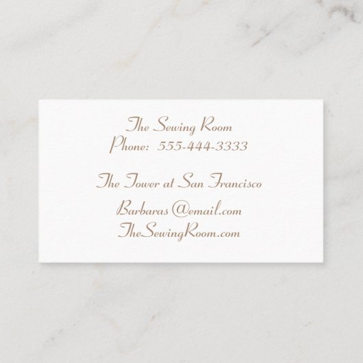 リボン裁縫のミニマリスト水彩スプール 名刺 (裏面)