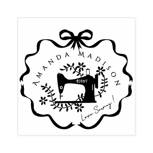 リボン裁縫ゴム印 ラバースタンプ (インプリント)