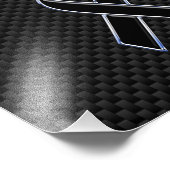 リボン認識度黒色炭素繊維 フォトプリント (角)