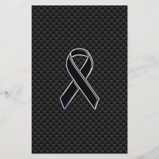 リボン認識度黒色炭素繊維 便箋 (正面)