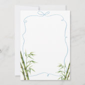 リボン青パンダ誕生日 招待状 (裏面)