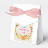 リボン3" x 1.5" x 3.25インチ付き小さなテント用化粧箱 フェイバーボックス (正面サイド)