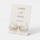 リボン アイボリー カード ギフト サイン (正面)