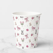 リボン、ウサギ、花 紙コップ (裏面)