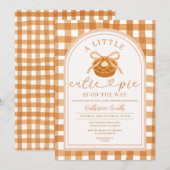 リボン カワイイ Pie がやってくる！ベイビーシャワーのお知らせ 招待状 (正面/裏面)