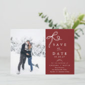 リボン クリスマス セーブ・ザ・デート カード (スタンド正面)