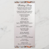 リボン&グリッターオンパール – 銅結婚式 プログラム (裏面)