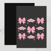 リボン コケティ 卒業 ピンクパレット 2025 招待状 (正面/裏面)