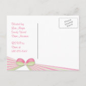 リボン&ストライプベビーシャワー招待状 インビテーションポストカード (裏面)