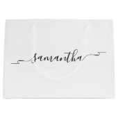 リボン スワッシュ シグネチャー ネーム ラージペーパーバッグ (正面)