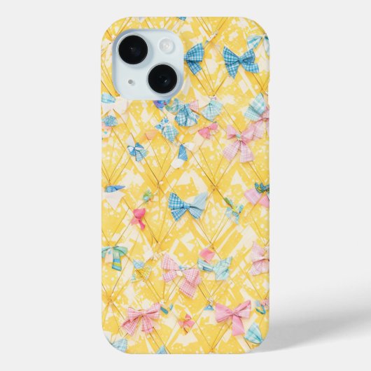 リボン+チェック柄のカラフルスマホケース Case-Mate iPhoneケース (裏面)