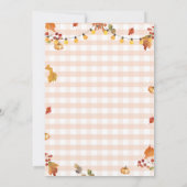 リボン トラック パンプキン 1歳 誕生日 秋 オータム フラワーリング 招待状 (裏面)