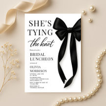 リボン・ブライダルランチョンの招待状「She's Tying The Knot」