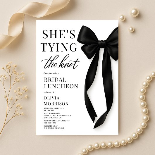 リボン・ブライダルランチョンの招待状「She's Tying The Knot」 招待状
