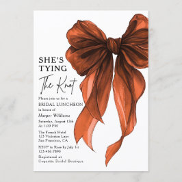 リボン・ブライダル・ランチョンの招待状「She's Tying The Knot」 招待状