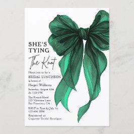 リボン ブライダル ランチョンの She's Tying The Knot 招待状