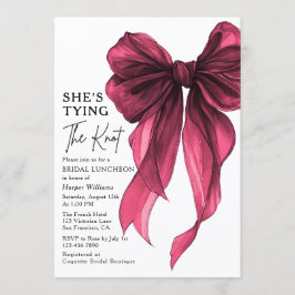 リボン ブライダル ランチョンの She's Tying The Knot 招待状