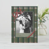 リボン&プレイドホリデーカード サンキューカード (スタンド正面)