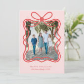 リボン ボウ クリスマス ホリデー モダン ファミリー フォト (スタンド正面)