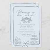 リボン ボウ | スウィート ベイビー シャワー 招待状 (正面/裏面)