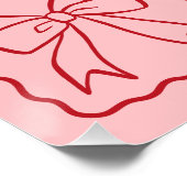 リボン ボウ ピンク 赤 ポスター (コーナー)