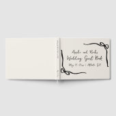 リボン ボウ モダン エレガント ウェディング ゲストブック (全面)