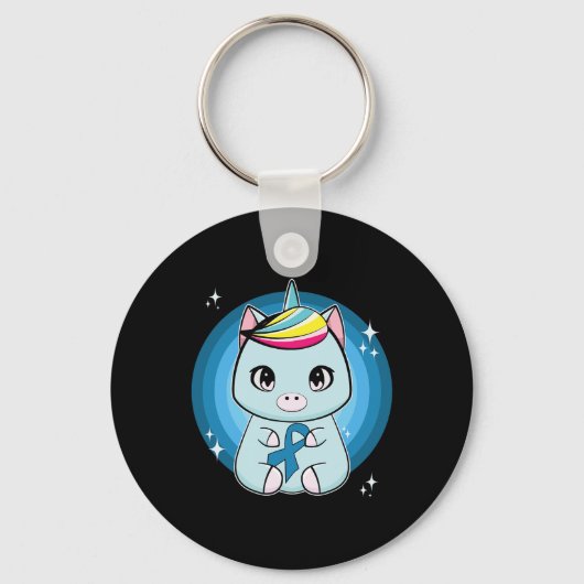 リボン+ユニコーン+糖尿病啓発 キーホルダー (正面)