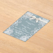 リボン&レースフロストアクリル結婚式招待状 アクリル招待状 (レイダウン)