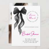 リボン&ロマンスブライダルシャワー 招待状 (正面/裏面)