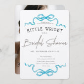 リボン&ロマンスブライダルシャワー 招待状 (正面/裏面)