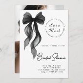 リボン&ロマンスブライダルシャワー 招待状 (正面/裏面)