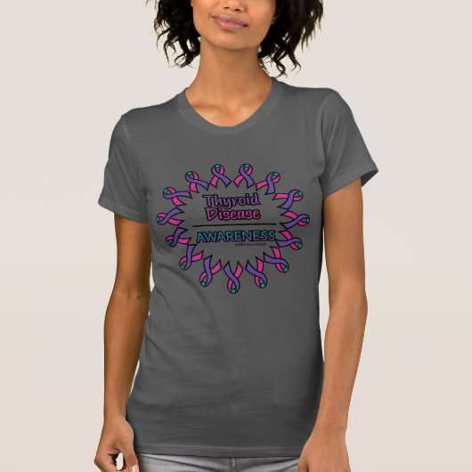 リボン/円…甲状腺疾患 Tシャツ (正面)
