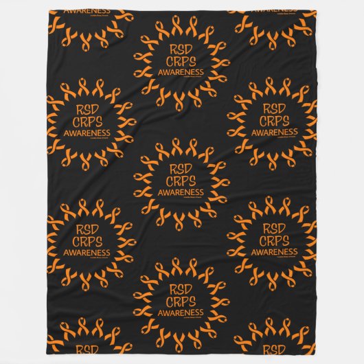 リボン/円…RSD/CRPS フリースブランケット (正面)