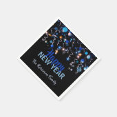 リボン《写真》ぼけ味ライツニューイヤーパーティーお祝い スタンダードカクテルナプキン (角)