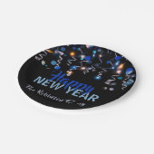 リボン《写真》ぼけ味ライツニューイヤーパーティーお祝い ペーパープレート (アングル)
