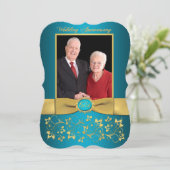 リボン 印刷 おしゃれな形 ６７周年 誕生日 招待状 (スタンド正面)