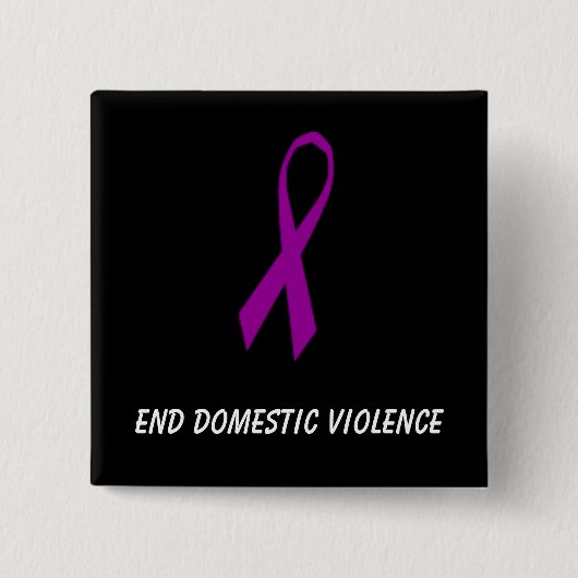 リボン、終わりの家庭内暴力 缶バッジ (正面)