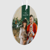 リボン(緑) |休日パーソナライズされたの写真 オーナメント (正面)