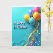 リボン 誕生日カード カード (黄色い花)