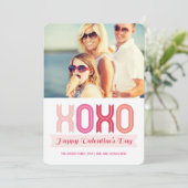 リボン「XOXO愛とキス」バレンタインデー写真 シーズンカード (スタンド正面)