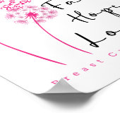 リボンDandelion信仰ホープ愛の乳がん ポスター (角)