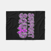 リボンLeopard Print Support Squad Overdose フリースブランケット (正面(横))