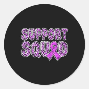 リボンLeopard Print Support Squad Overdose ラウンドシール