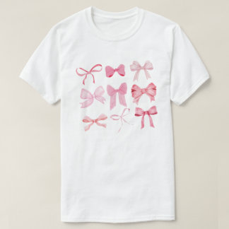 リボンTシャツ, ピンクリボンシャツ, かわいいリボンのシャツ Tシャツ